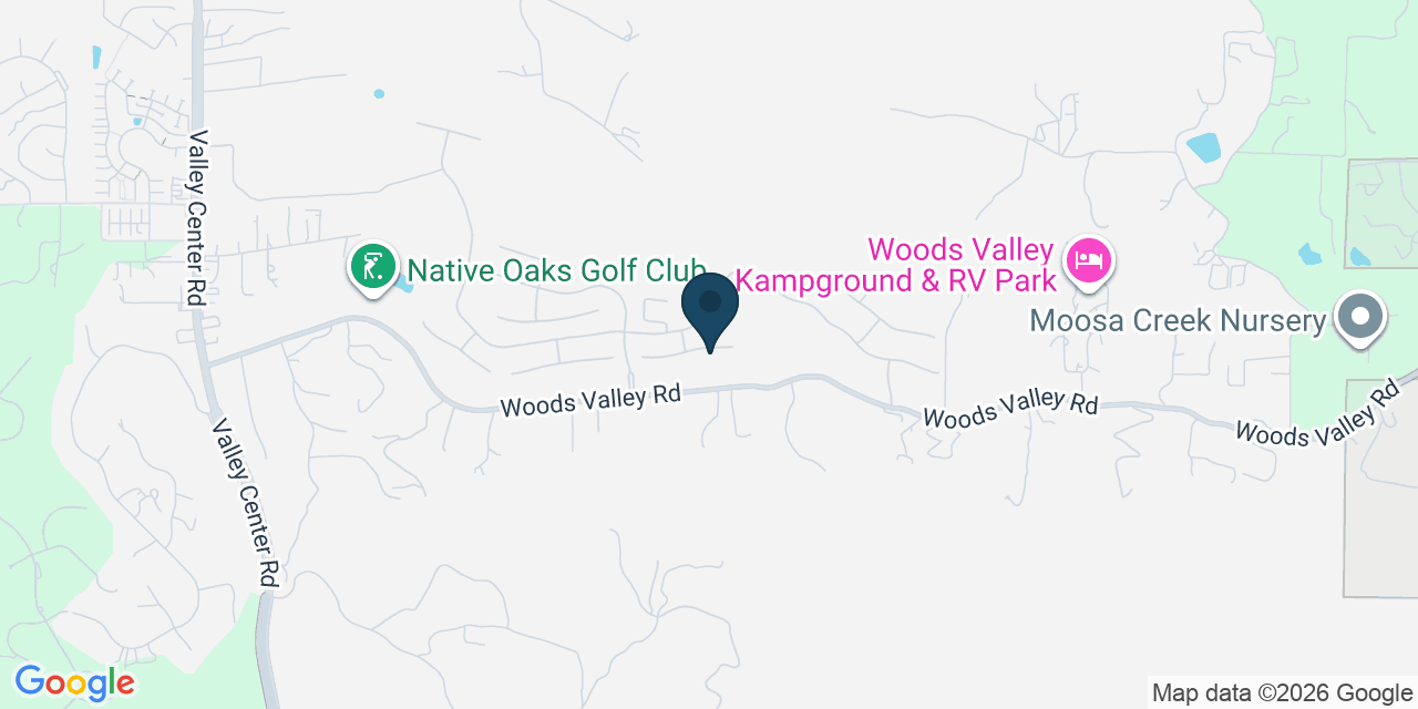 Map showing Valley Center, San Diego County, CA
