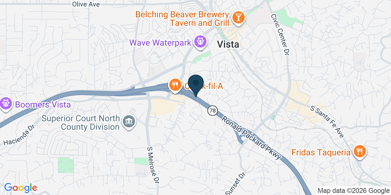 Map showing Vista, San Diego County, CA
