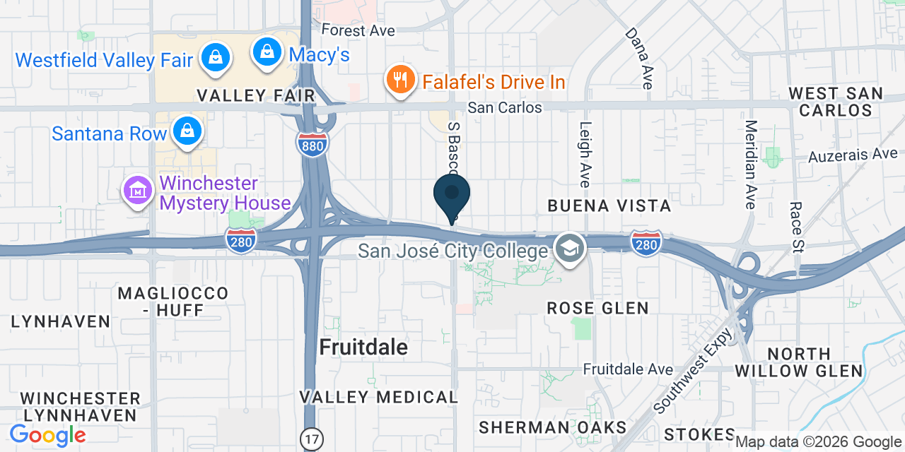 Map showing San Jose, Santa Clara County, CA
