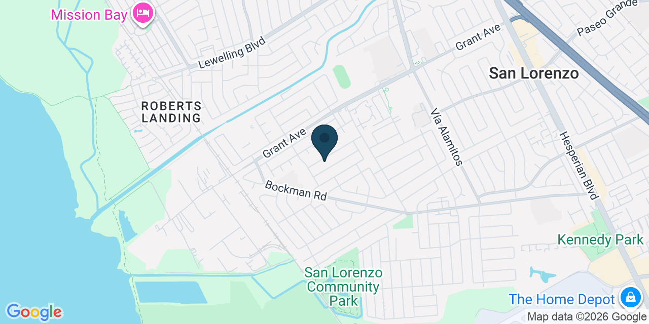 Map showing San Lorenzo, Alameda County, CA