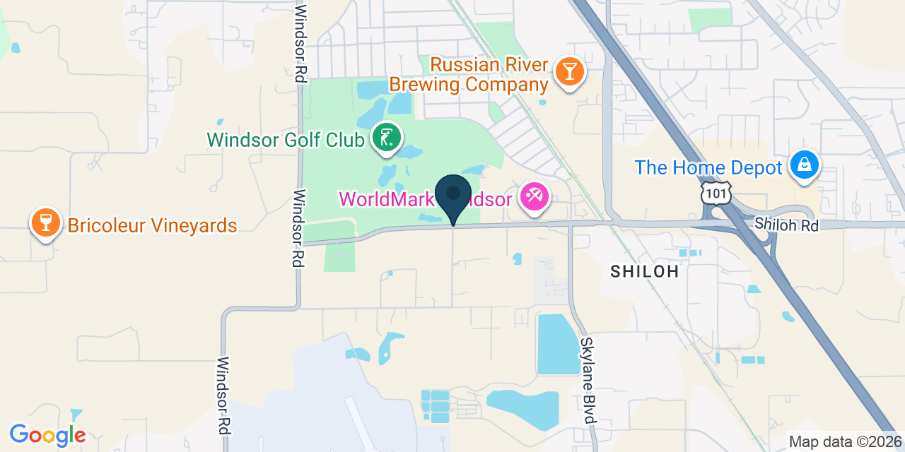 Map showing Windsor, Sonoma County, CA