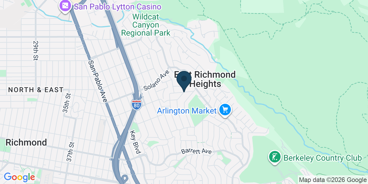 Map showing East Richmond Heights, Contra Costa County, CA