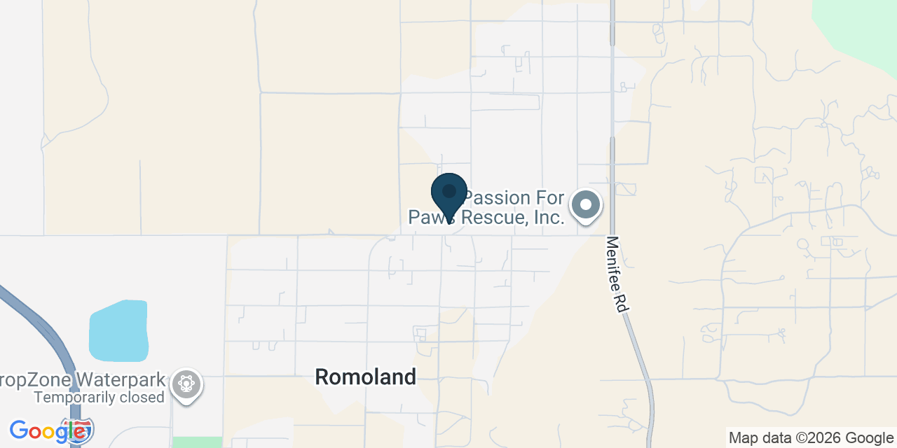 Map showing Romoland, Riverside County, CA