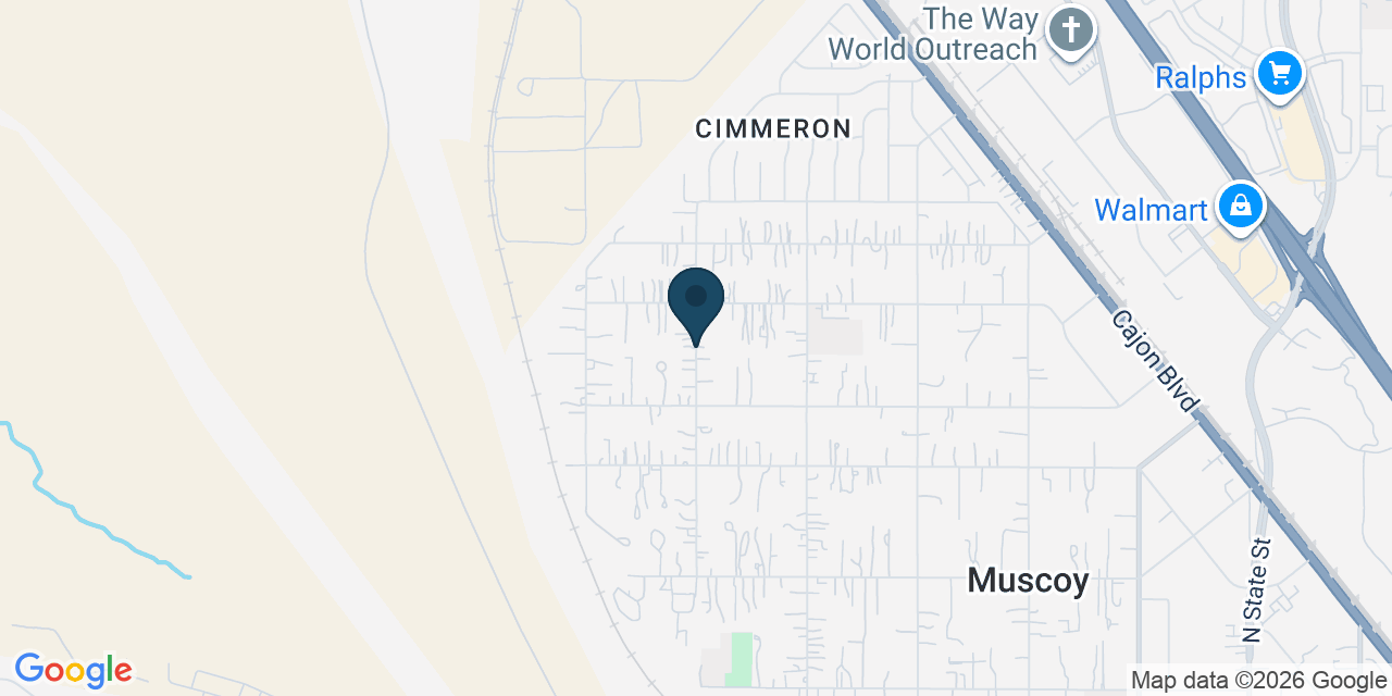 Map showing San Bernardino County, CA
