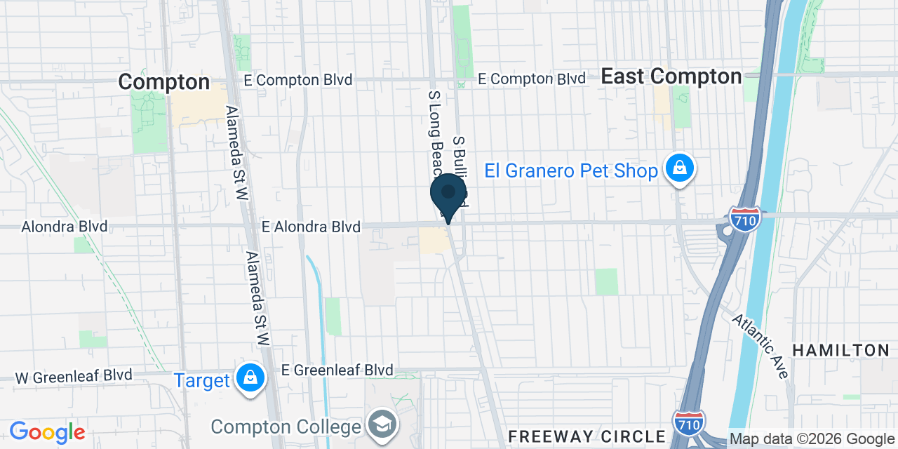 Map showing Compton, Los Angeles County, CA