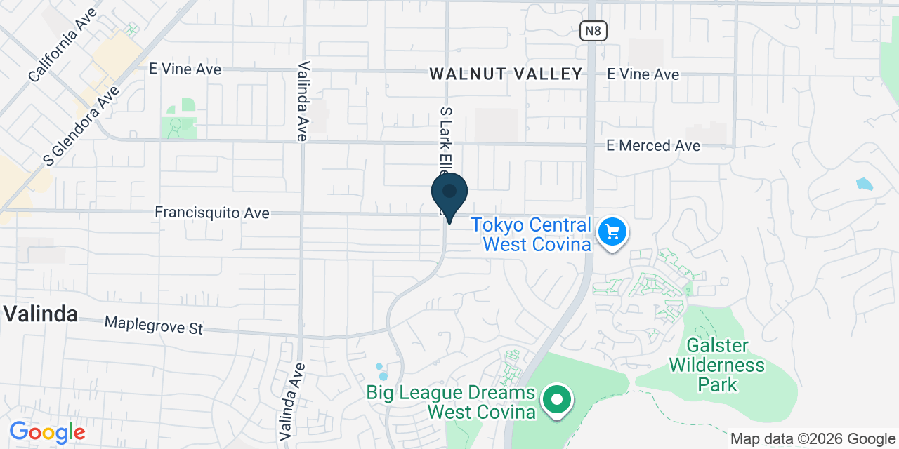 Map showing West Covina, Los Angeles County, CA