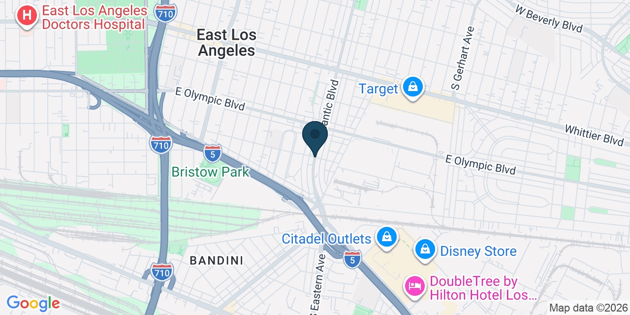 Map showing East Los Angeles, Los Angeles County, CA