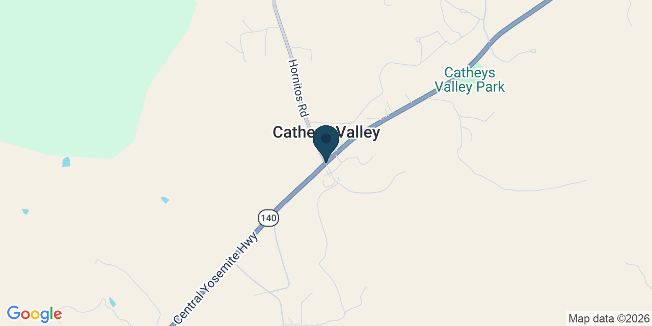 Map showing Catheys Valley, Mariposa County, CA