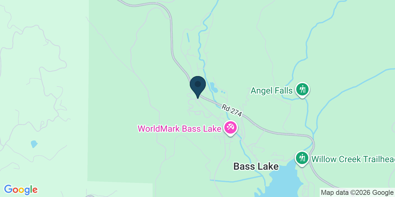 Map showing Bass Lake, Madera County, CA