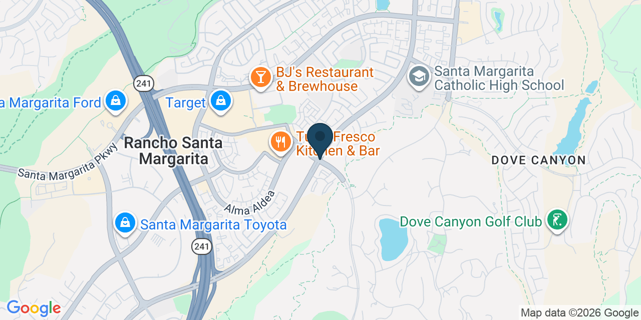 Map showing Rancho Santa Margarita, Orange County, CA