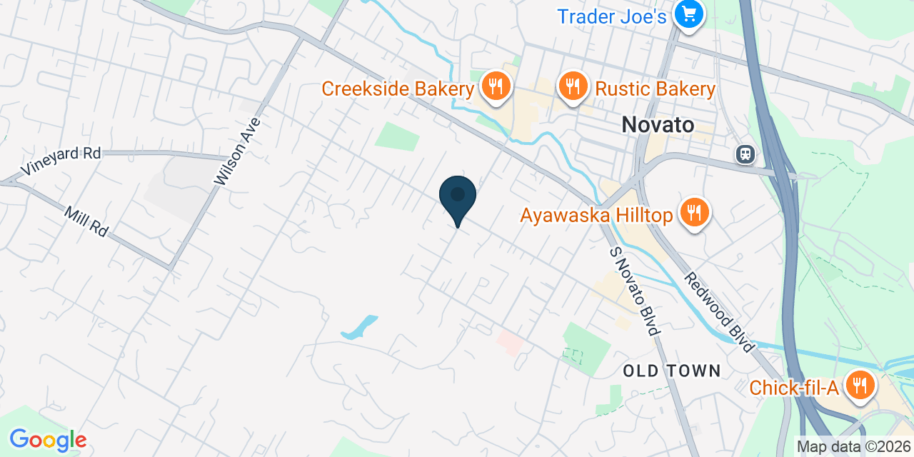 Map showing Novato, Marin County, CA
