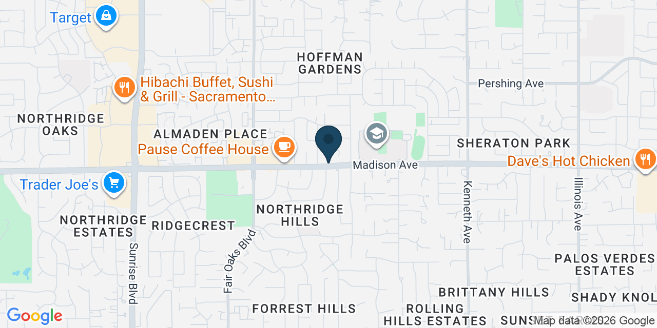 Map showing Fair Oaks, Sacramento County, CA