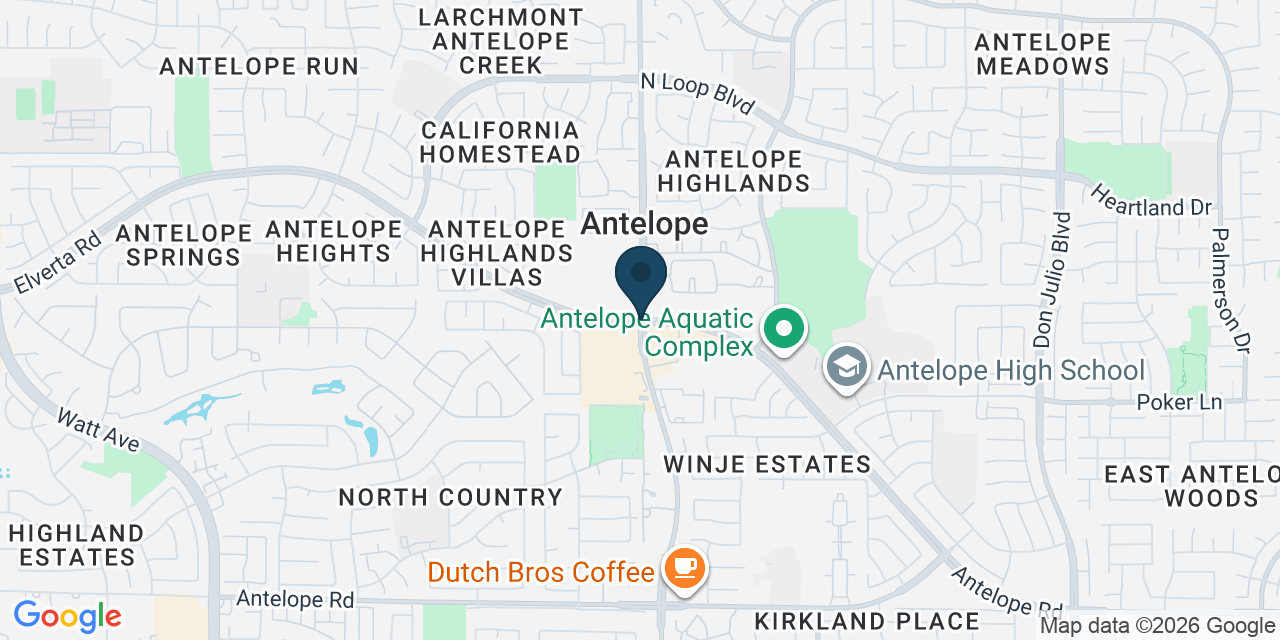 Map showing Antelope, Sacramento County, CA