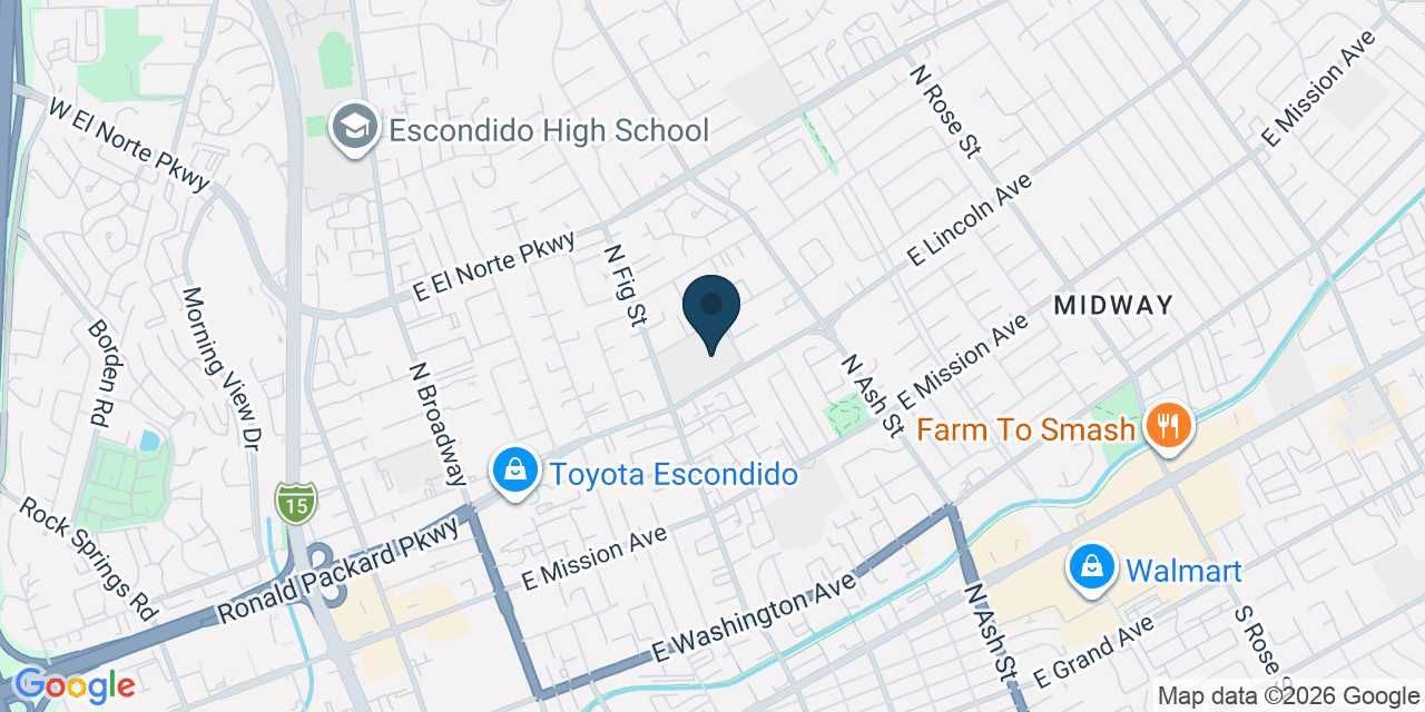 Map showing Escondido, San Diego County, CA