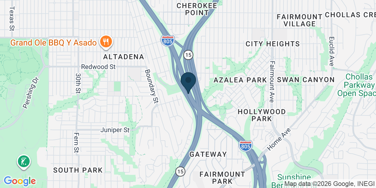 Map showing San Diego County, CA