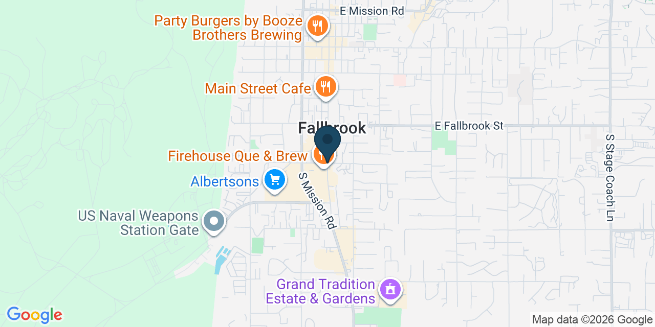 Map showing Fallbrook, San Diego County, CA