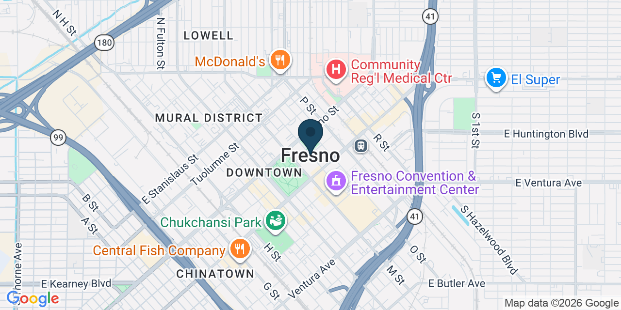 Map showing Fresno, Fresno County, CA
