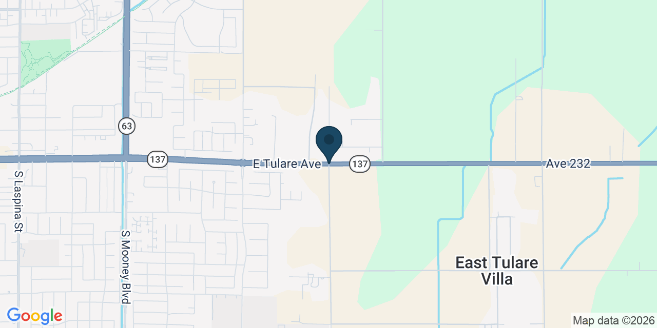 Map showing Tulare County, CA