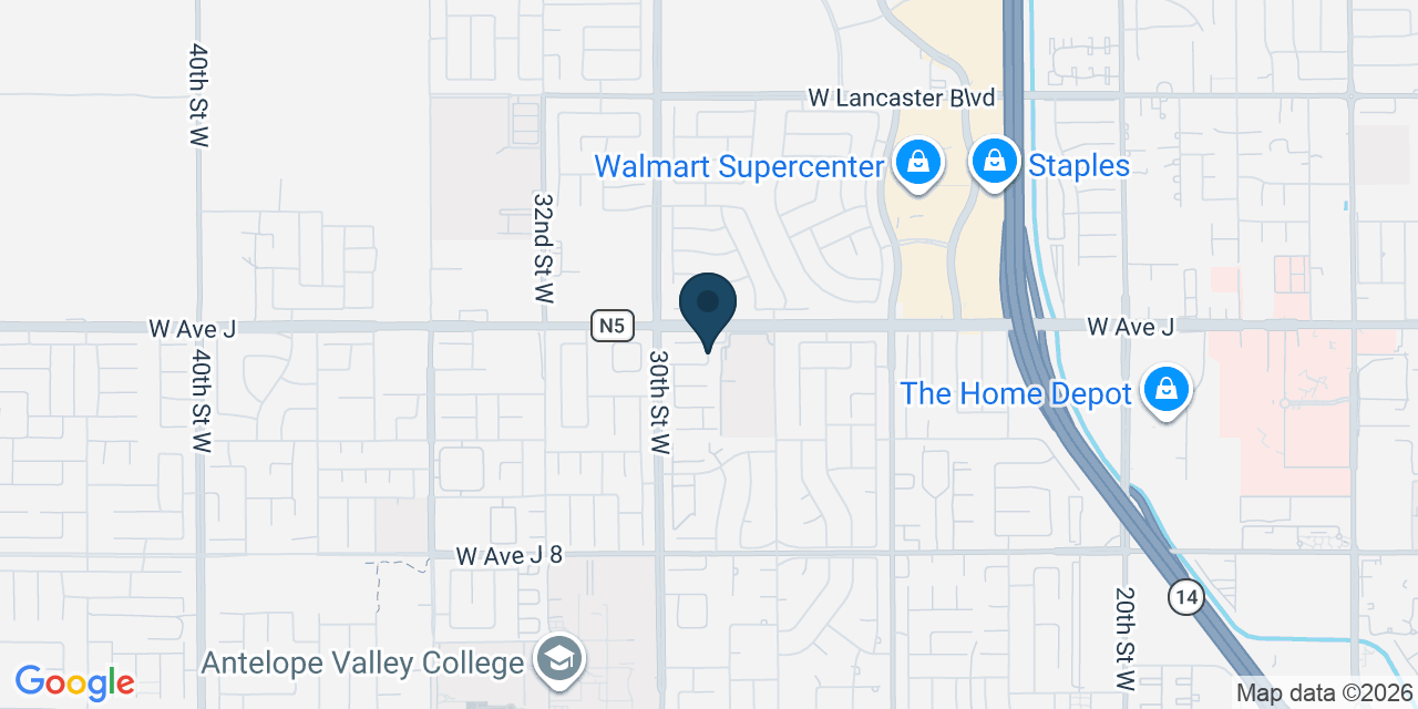 Map showing Lancaster, Los Angeles County, CA