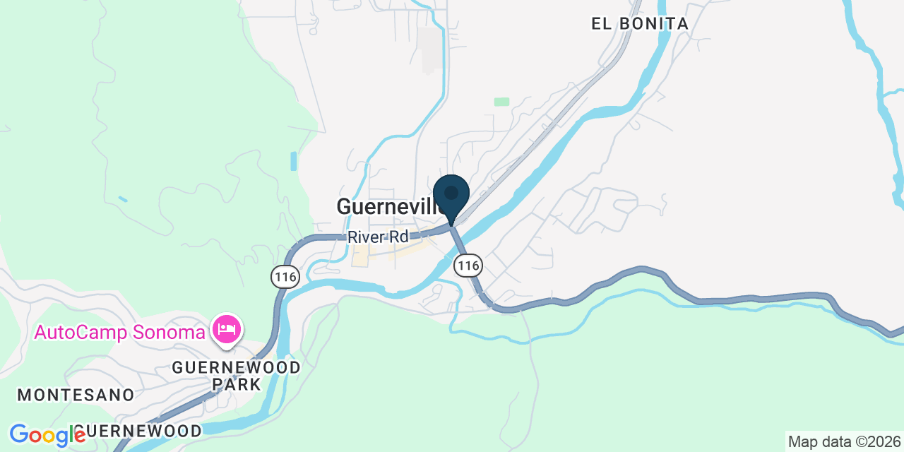 Map showing Guerneville, Sonoma County, CA