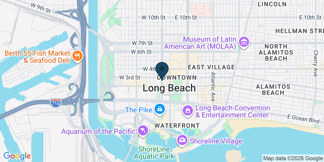 Map showing Long Beach, Los Angeles County, CA
