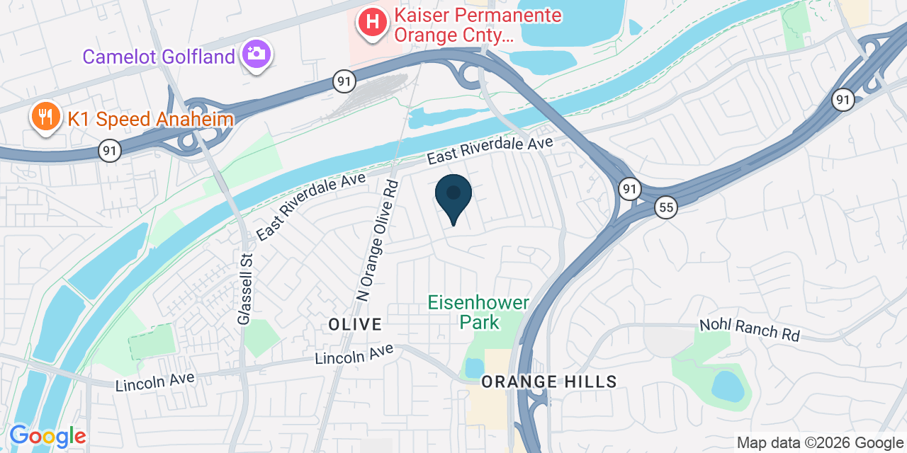 Map showing Orange, Orange County, CA