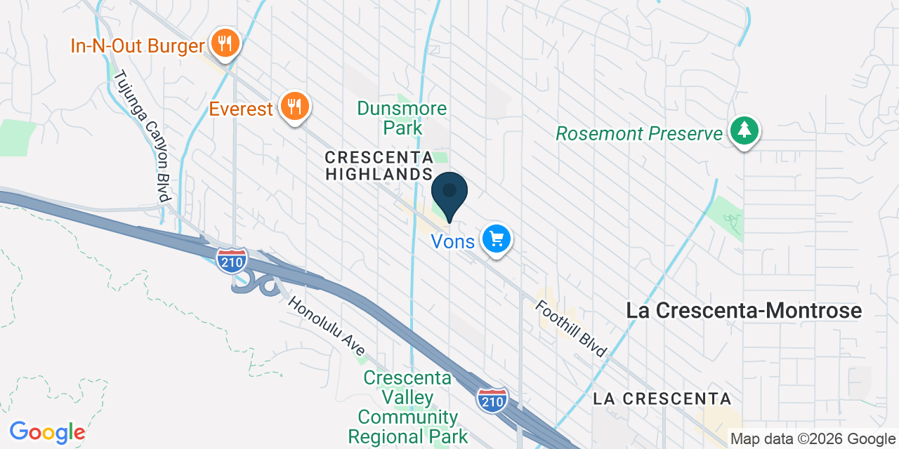 Map showing Glendale, Los Angeles County, CA