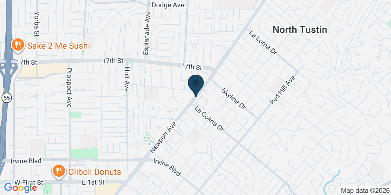 Map showing North Tustin, Orange County, CA