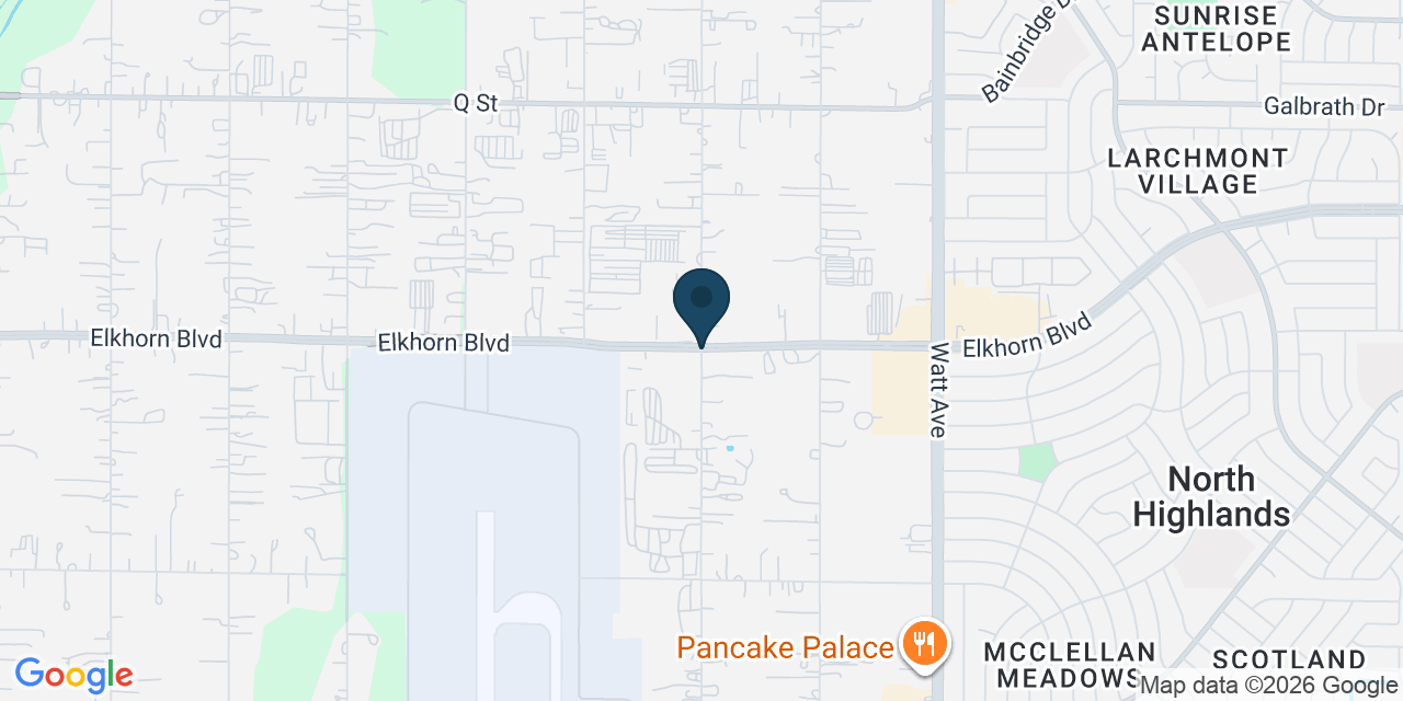 Map showing North Highlands, Sacramento County, CA