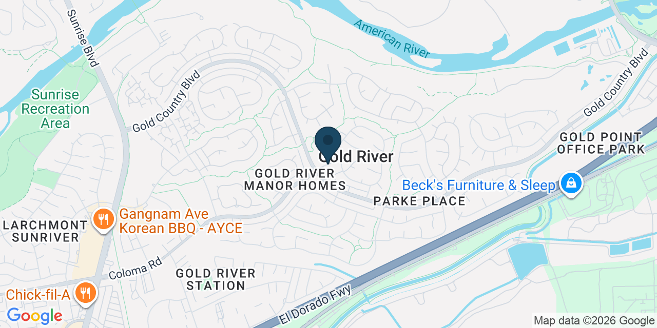 Map showing Gold River, Sacramento County, CA