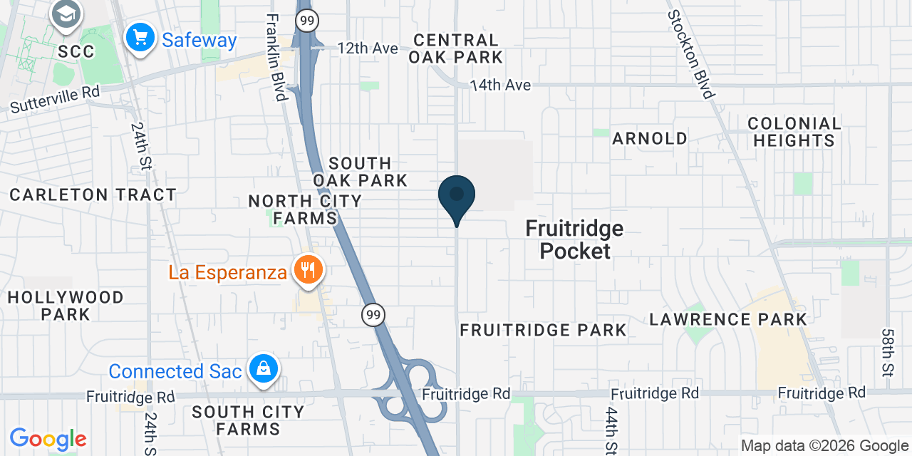 Map showing Sacramento, Sacramento County, CA