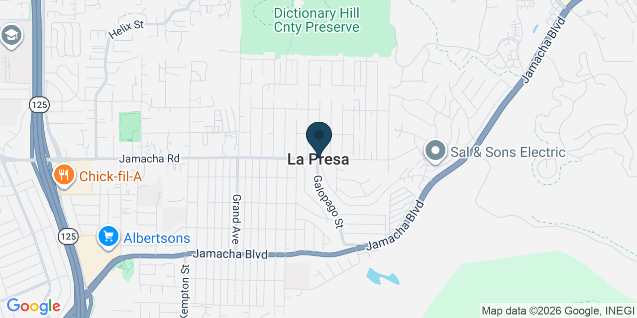 Map showing La Presa, San Diego County, CA