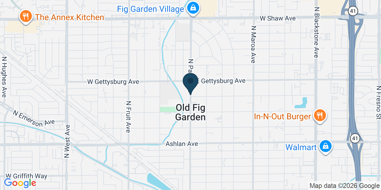 Map showing Fresno County, CA