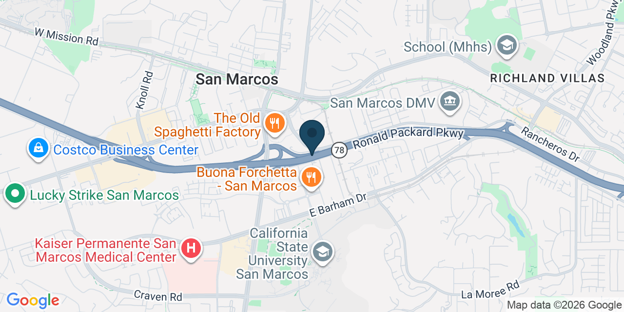 Map showing San Marcos, San Diego County, CA
