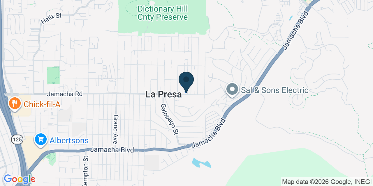 Map showing Spring Valley, San Diego County, CA