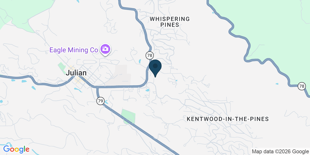Map showing Julian, San Diego County, CA