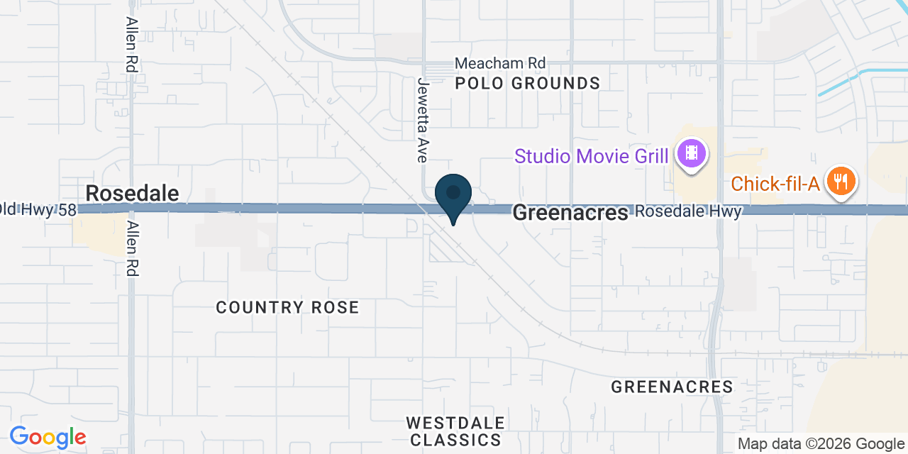 Map showing Bakersfield, Kern County, CA