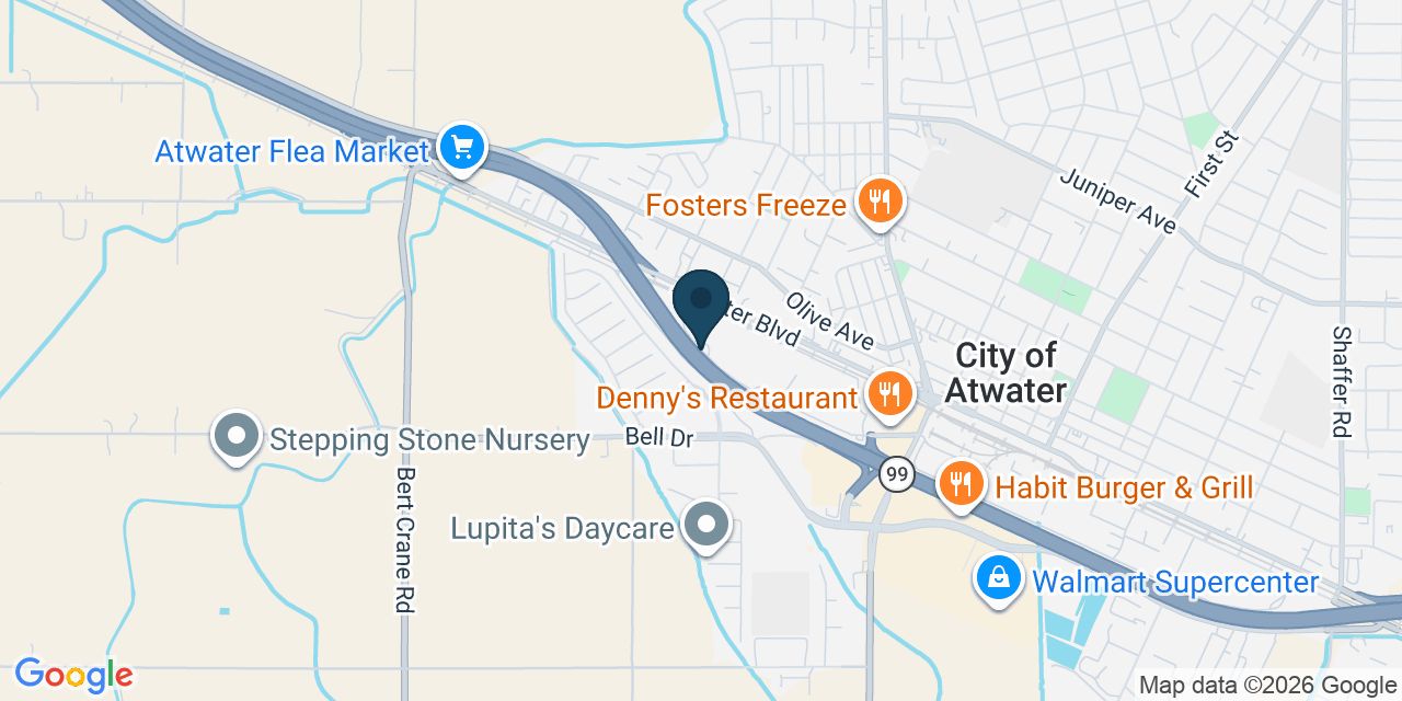 Map showing City of Atwater, Merced County, CA