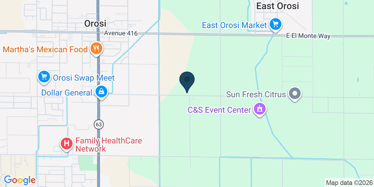 Map showing Orosi, Tulare County, CA