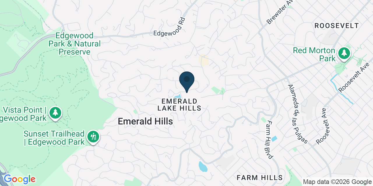 Map showing Emerald Hills, San Mateo County, CA