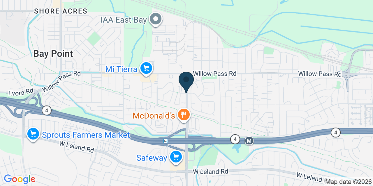 Map showing Bay Point, Contra Costa County, CA