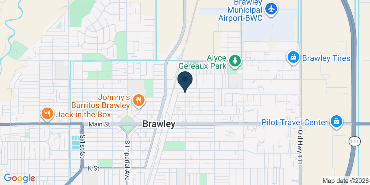 Map showing Brawley, Imperial County, CA
