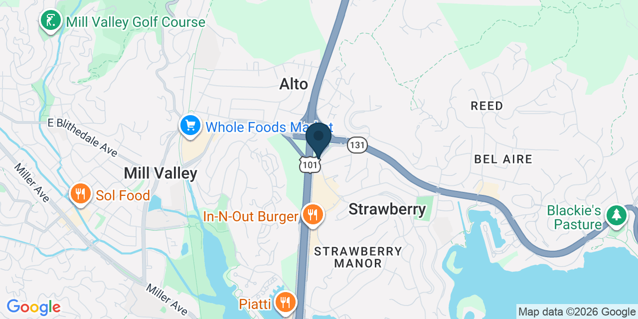 Map showing Strawberry, Marin County, CA