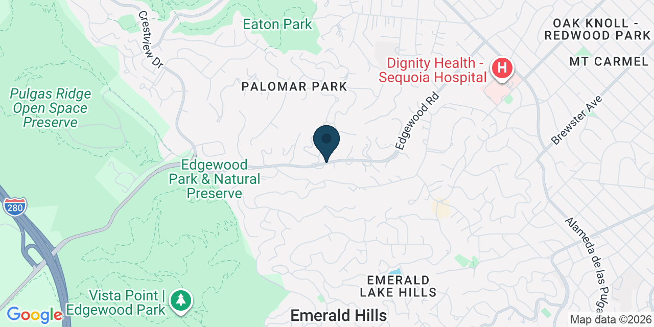 Map showing San Mateo County, CA