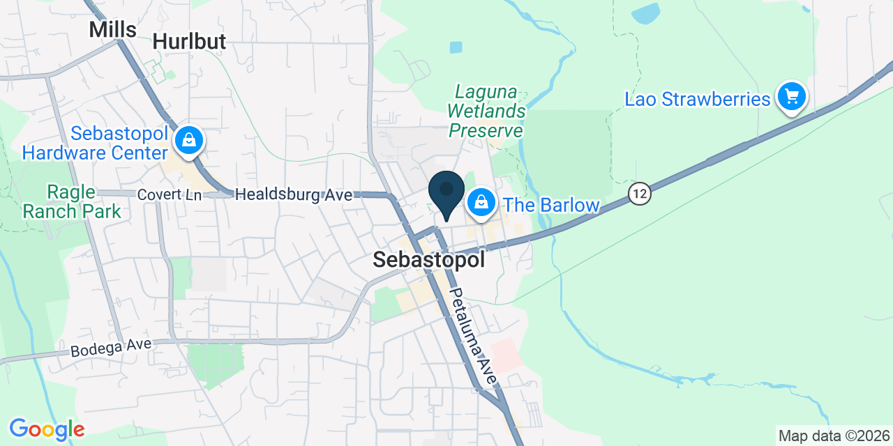 Map showing Sebastopol, Sonoma County, CA