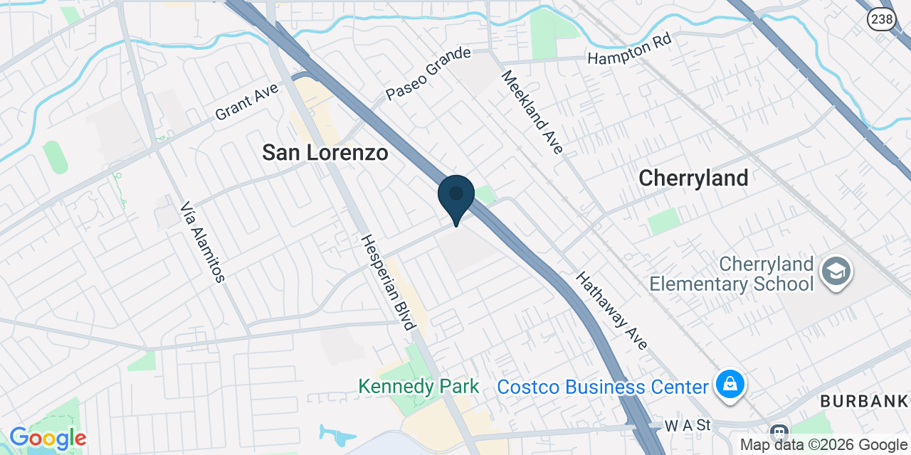 Map showing Hayward, Alameda County, CA