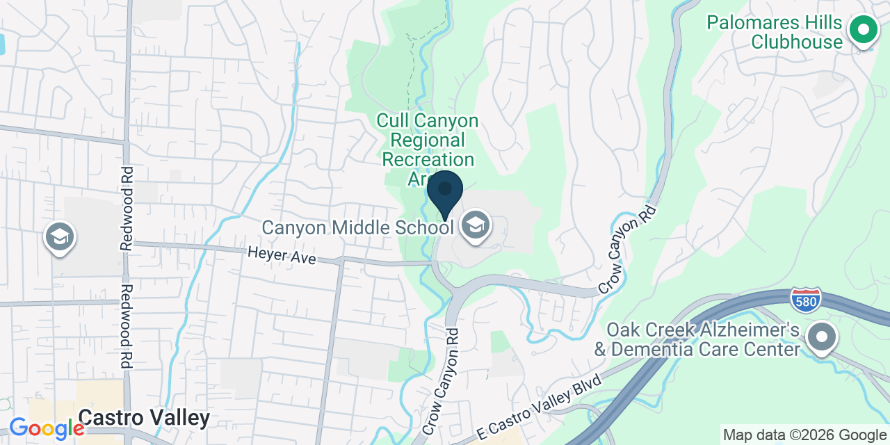 Map showing Castro Valley, Alameda County, CA
