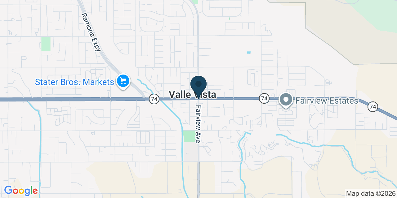 Map showing Valle Vista, Riverside County, CA