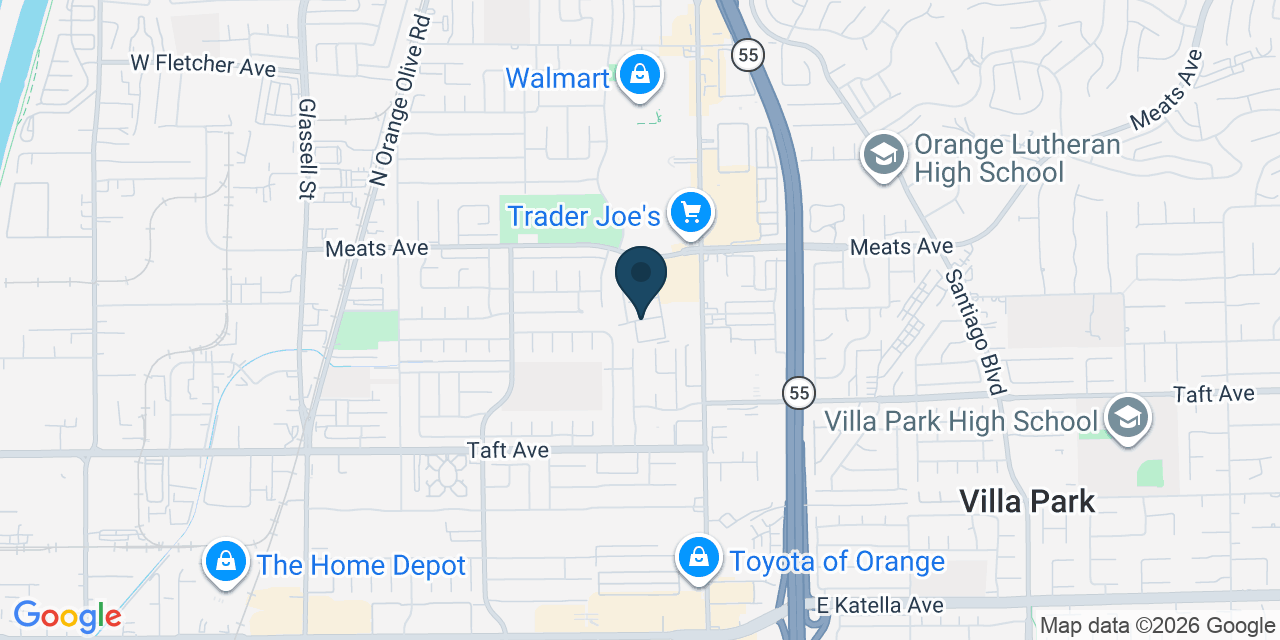 Map showing Orange, Orange County, CA