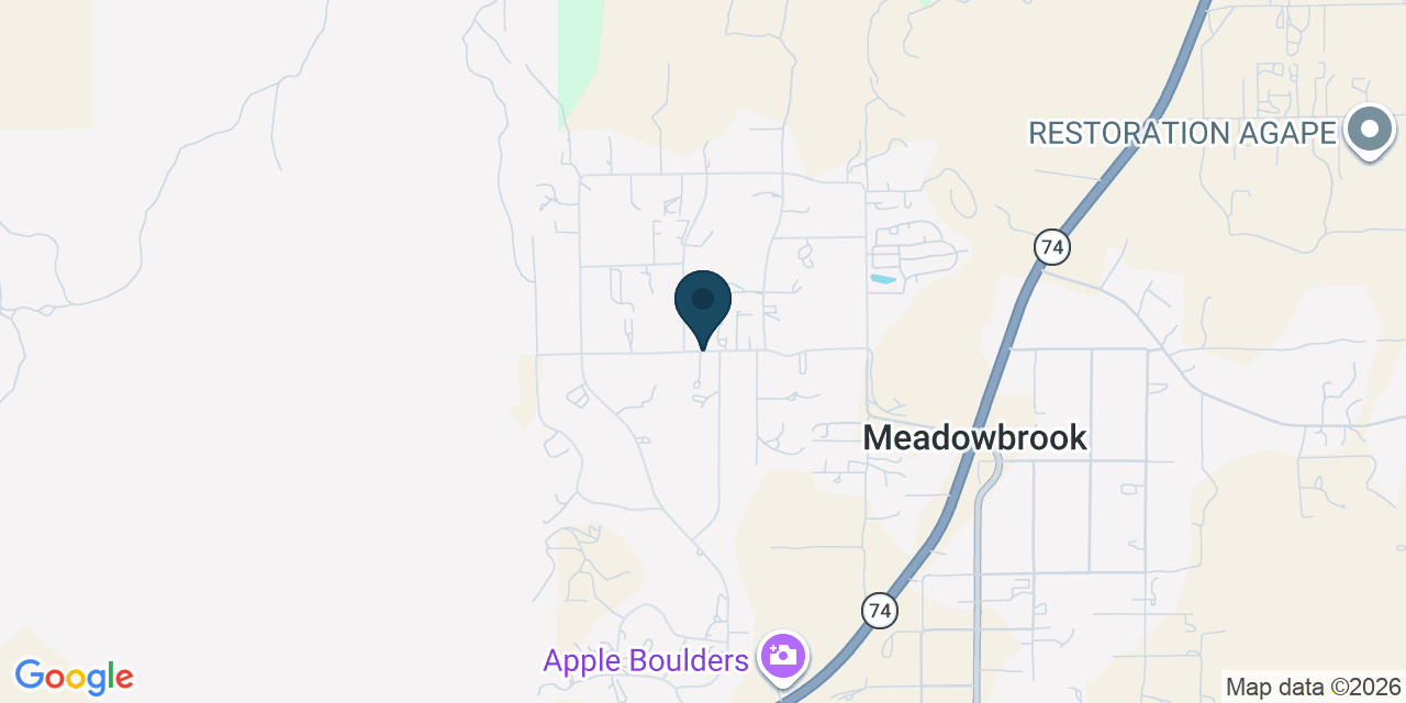 Map showing Meadowbrook, Riverside County, CA